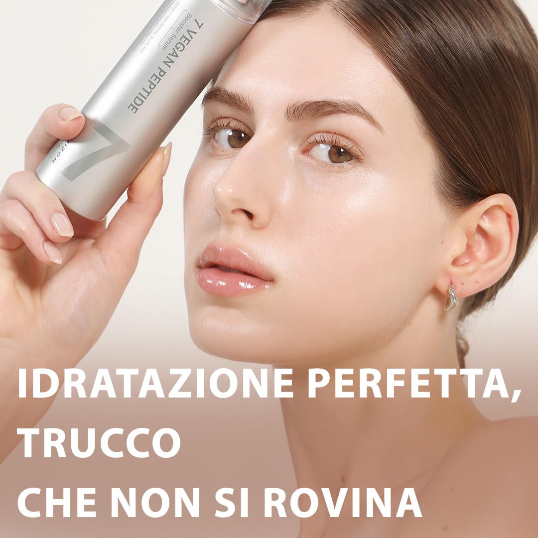 7 vasetti da serbatoio Vergan 150 ml BOOSTER SÉRUM CON 7 PÉPTIDI 150ML – Siero Potenziatore, Effetto Glass Skin Istantaneo, Raffinamento dei Pori, Idratazione Duratura, Skincare Vegano Coreano