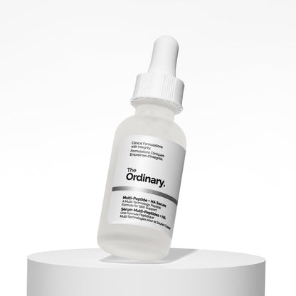 The Ordinary Multi-Peptide + HA Serum, Siero Multi-Peptide e Acido Ialuronico, Formula anti-età per rughe perioculari, antirughe per rughe perioculari elasticità e tonicità, 30ml