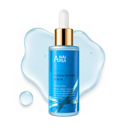 ANAiRUi Siero al peptide di rame, 50 ml, siero viso anti invecchiamento con acido ialuronico, riduce le linee sottili e le rughe, per una pelle radiosa