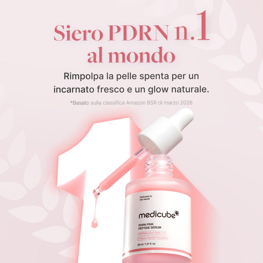 medicube PDRN Pink Peptide Serum - Siero PDRN Viso con Peptidi e Niacinamide, Idratazione e Pelle Più Tonica, Per un Incarnato Più Uniforme, Skincare Coreana, 30 ml