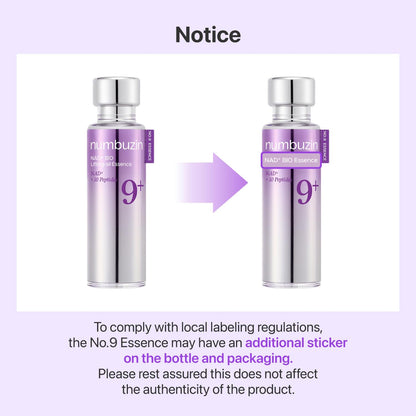 numbuzin No.9 Essence | NAD+ BIO Essence | Firming, Wrinkles, Fine Lines, Elasticity | Peptides, NAD+ | Serum for Aging, Dull Skin | 1.69 fl. oz.