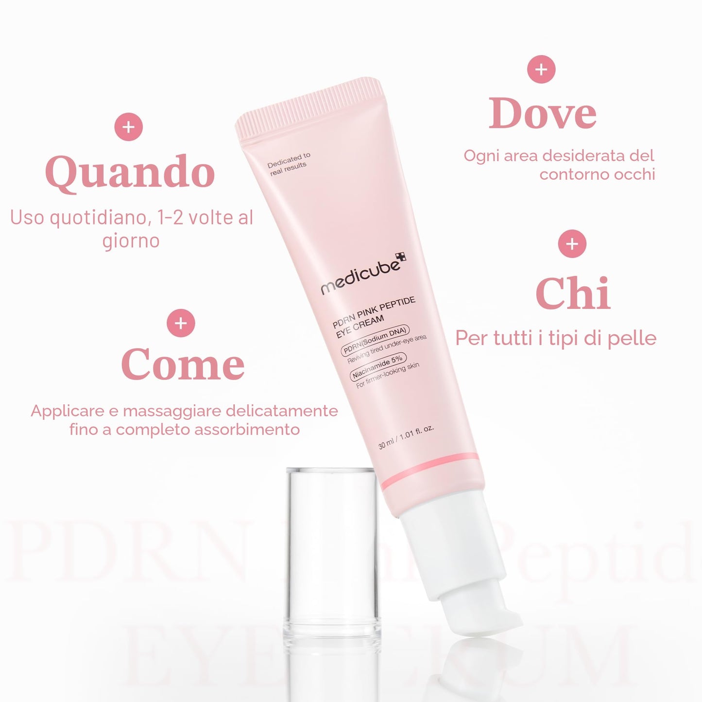 medicube Salmon DNA PDRN Pink Peptide Eye Serum 1,01 fl.oz – Siero occhi con Niacinamide e Retinolo puro per linee sottili e tono irregolare