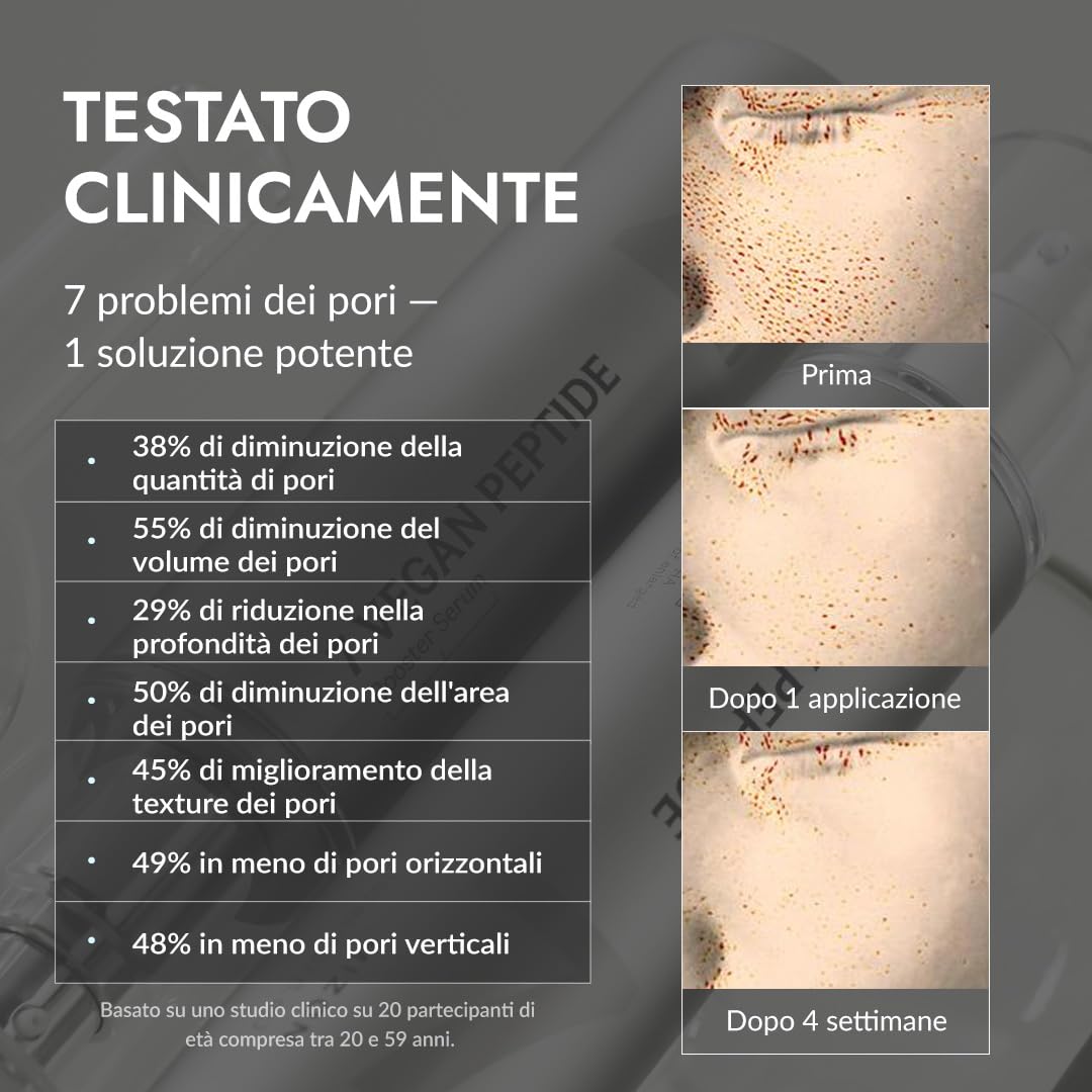 7 vasetti da serbatoio Vergan 150 ml BOOSTER SÉRUM CON 7 PÉPTIDI 150ML – Siero Potenziatore, Effetto Glass Skin Istantaneo, Raffinamento dei Pori, Idratazione Duratura, Skincare Vegano Coreano