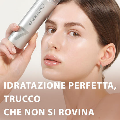 7 vasetti da serbatoio Vergan 150 ml BOOSTER SÉRUM CON 7 PÉPTIDI 150ML – Siero Potenziatore, Effetto Glass Skin Istantaneo, Raffinamento dei Pori, Idratazione Duratura, Skincare Vegano Coreano