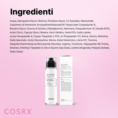 COSRX 6 peptidi collagene siero viso e tonico per il rinnovamento della pelle e rassodante con niacinamide e acido ialuronico, migliora l'elasticità della pelle, booster lenitivo, coreano Skincare 150