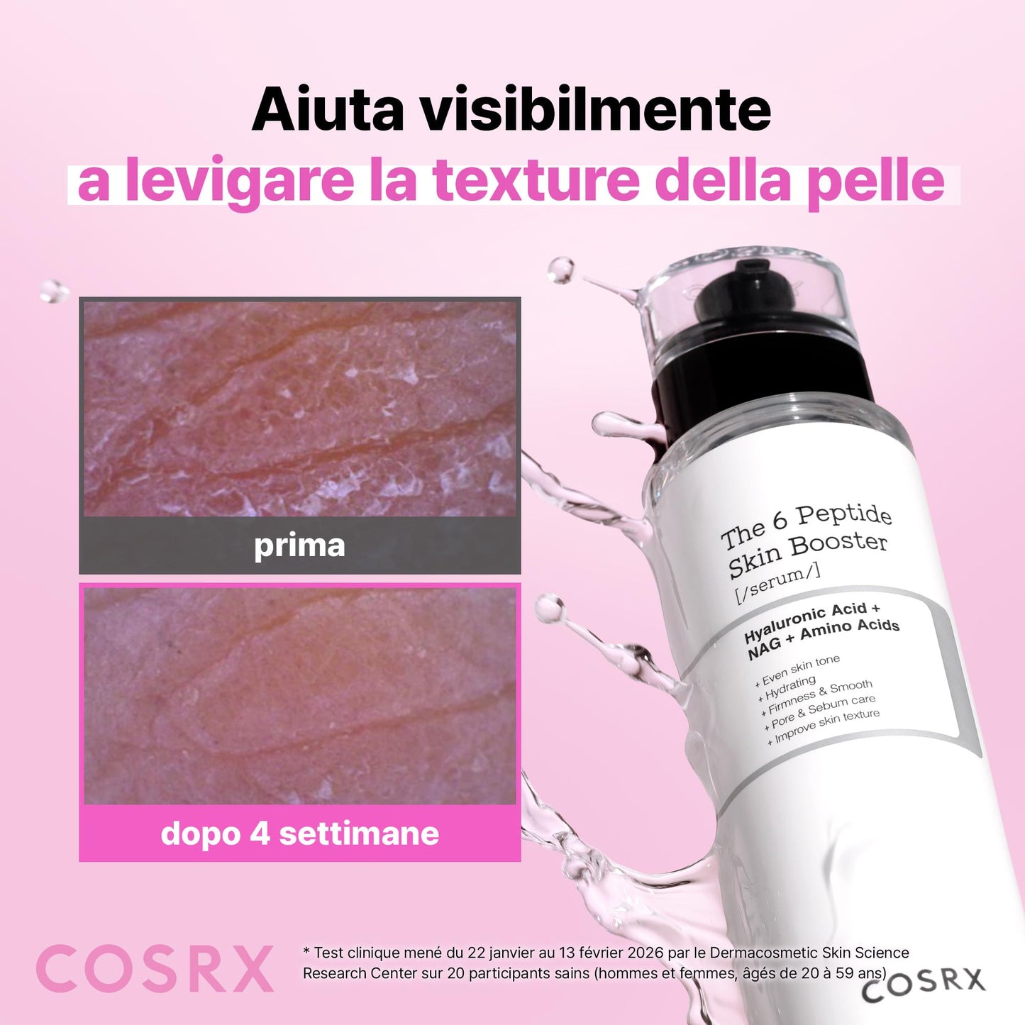 COSRX 6 peptidi collagene siero viso e tonico per il rinnovamento della pelle e rassodante con niacinamide e acido ialuronico, migliora l'elasticità della pelle, booster lenitivo, coreano Skincare 150