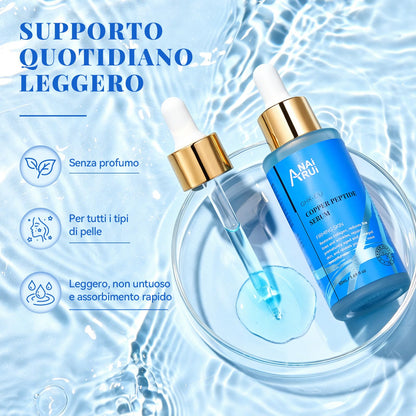 ANAiRUi Siero al peptide di rame, 50 ml, siero viso anti invecchiamento con acido ialuronico, riduce le linee sottili e le rughe, per una pelle radiosa